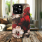 Crimson Noir Tough iPhone Magnetic Cases, Tough iPhone Protector, Stylish Floral Design, Gift for Her, Floral Accessories