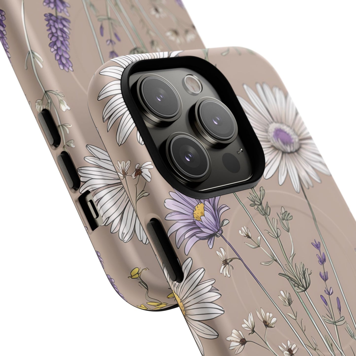 Lavender Floral Tough Magnetic Phone Case | Durable Protective Cover, Flower Design, Gifts for Her, Phone Accessories, Nature Lover