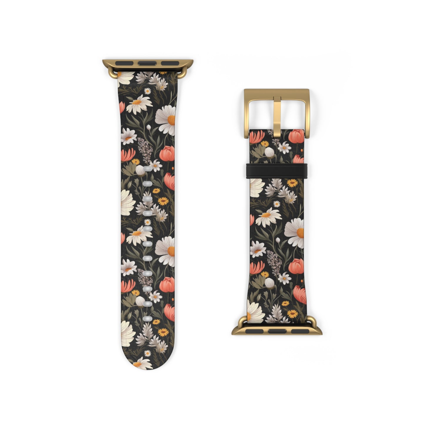 Blossom Elegance: Noir Garden Floral Watch Band - Stylish Floral Design for Smartwatches