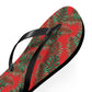 Red Tropical Bliss Flip Flops