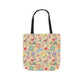 Personalized Doodle Daydream Composition Book Inspired Canvas Tote Bag with Colorful Straps, Cute School Bag, Eco-Friendly Tote, Back to School Shopping Bag, Teacher Gift Idea