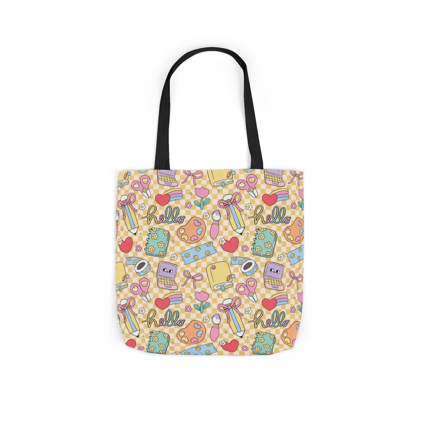 Personalized Doodle Daydream Composition Book Inspired Canvas Tote Bag with Colorful Straps, Cute School Bag, Eco-Friendly Tote, Back to School Shopping Bag, Teacher Gift Idea