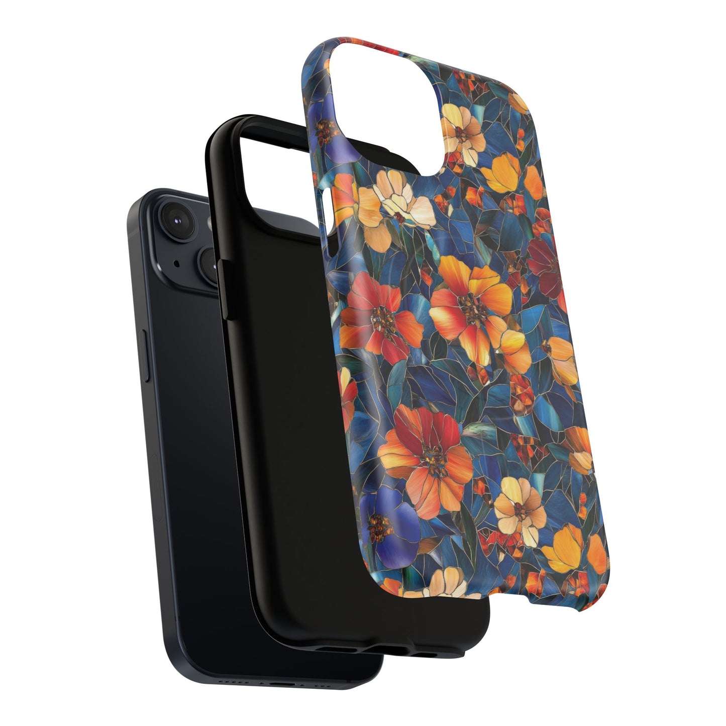 Cathedral Petals Tough Magnetic iPhone Case, Durable, Stylish, Unique Floral Design, Gifts for Her, Birthday, Everyday Use, Stained Glass iPhone Case.
