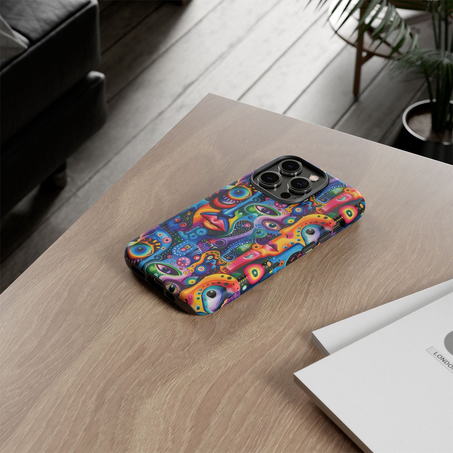 Psychedelic Visions Colorful Art iPhone Case - Tough Cases with Vibrant Abstract Design
