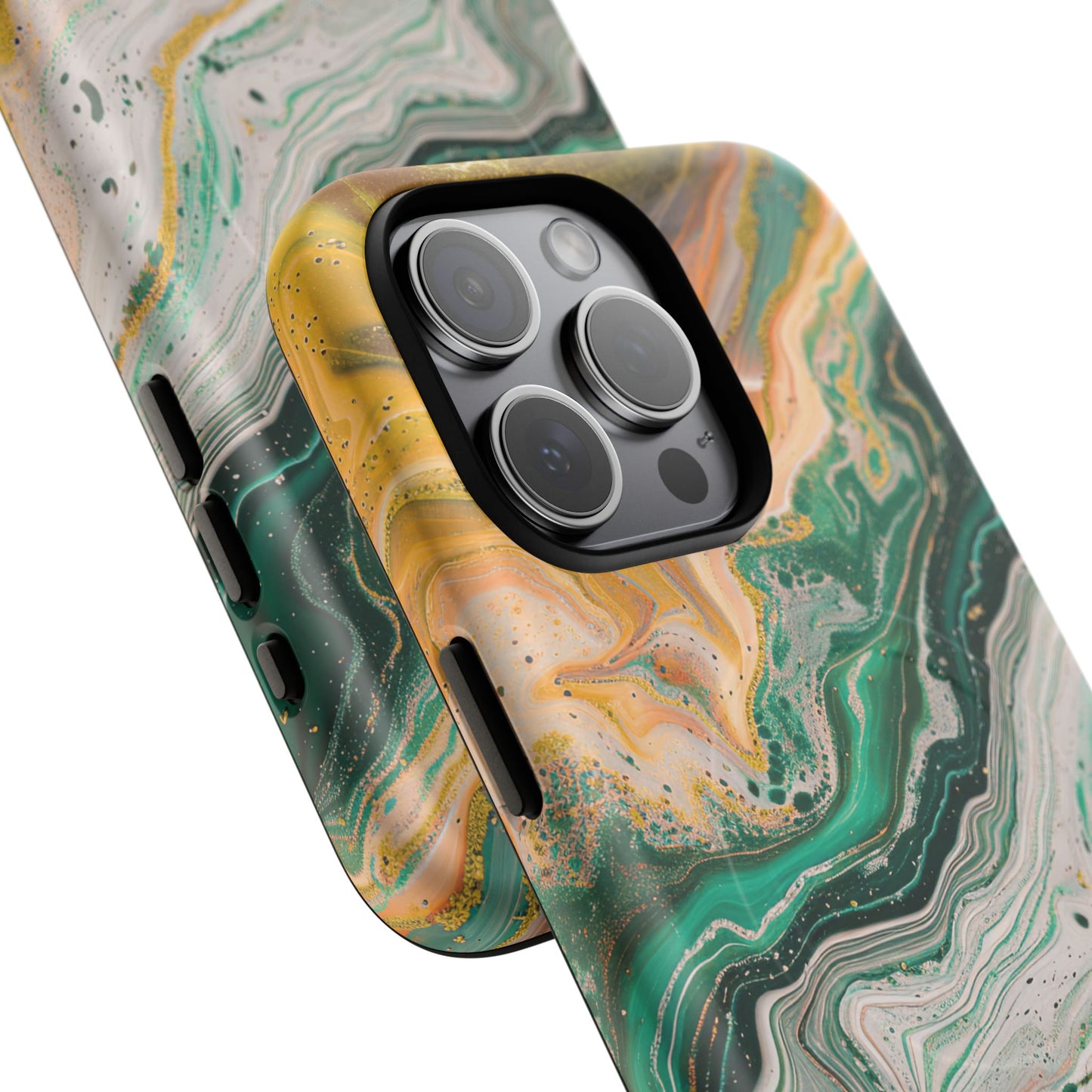 Magnetic iPhone Cases with Green Marble Design, Tough Magnetic Cases, iPhone Accessories, Gift for Her, Trendy iPhone Cover