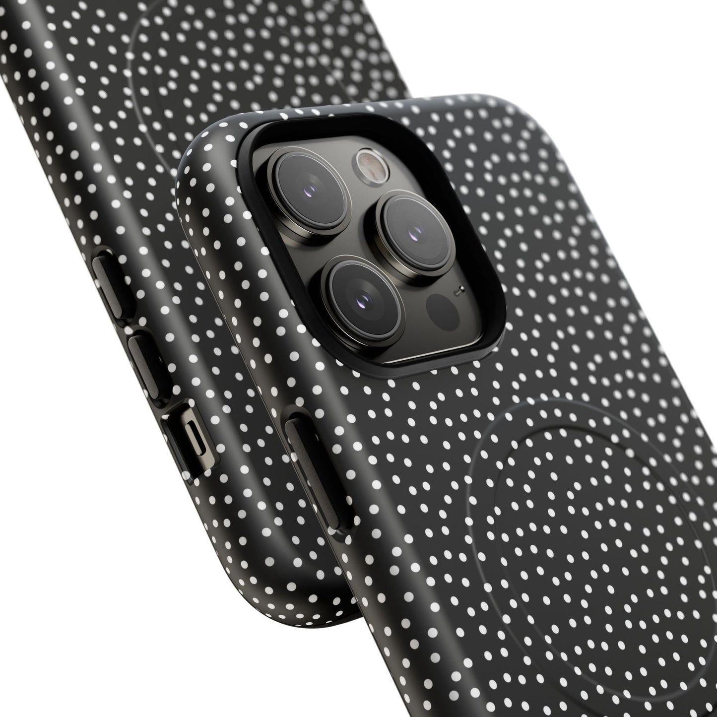 Small Polka Dot Tough iPhone Magnetic Case, Durable iPhone Accessories, Gifts for Tech Lovers, Modern Design.