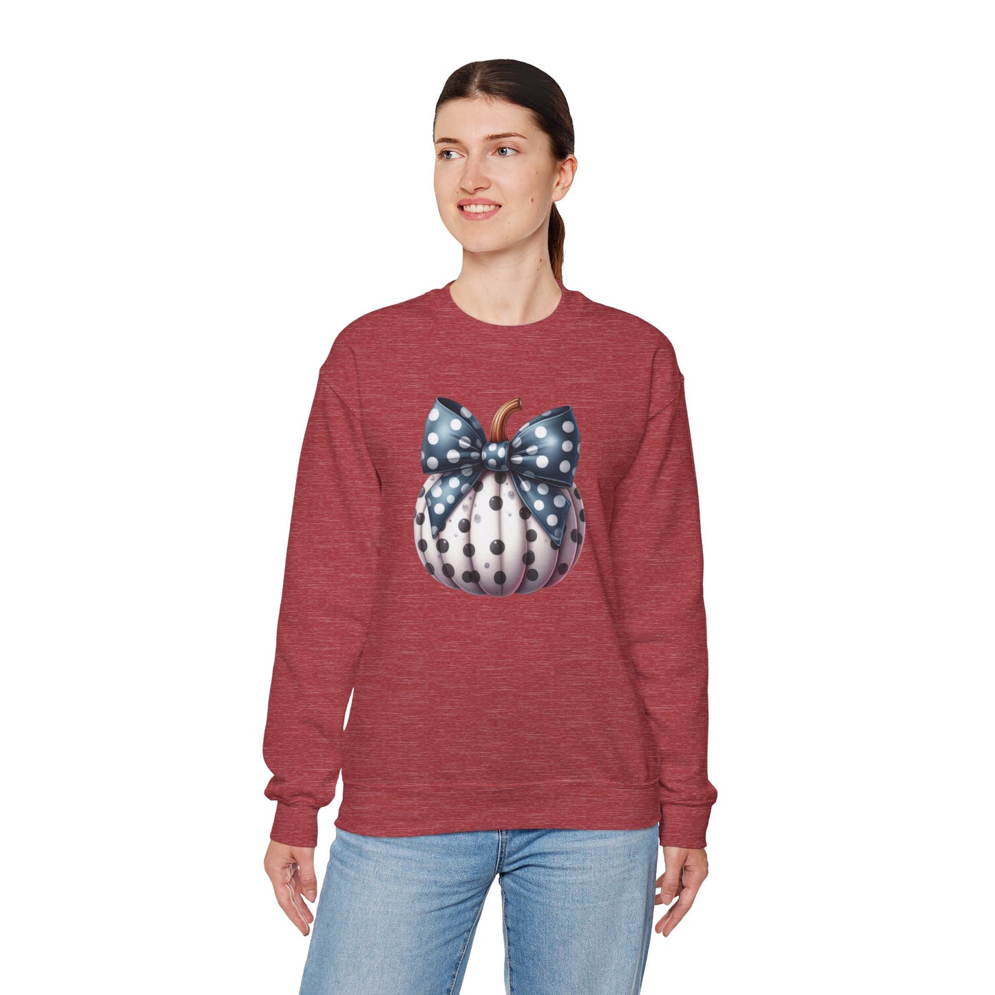 Polka Dot Pumpkin Charm Unisex Heavy Blend™ Crewneck Sweatshirt