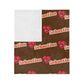 Personalized Name Velveteen Microfiber Blanket — Brown Patterned Custom Name Script Cozy Throw