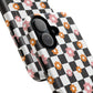 Groovy Checkered Bloom iPhone Case, Tough Magnetic Cases for Women, Stylish iPhone Cover, Trendy Floral Print, Gift for Her, Everyday Accessories
