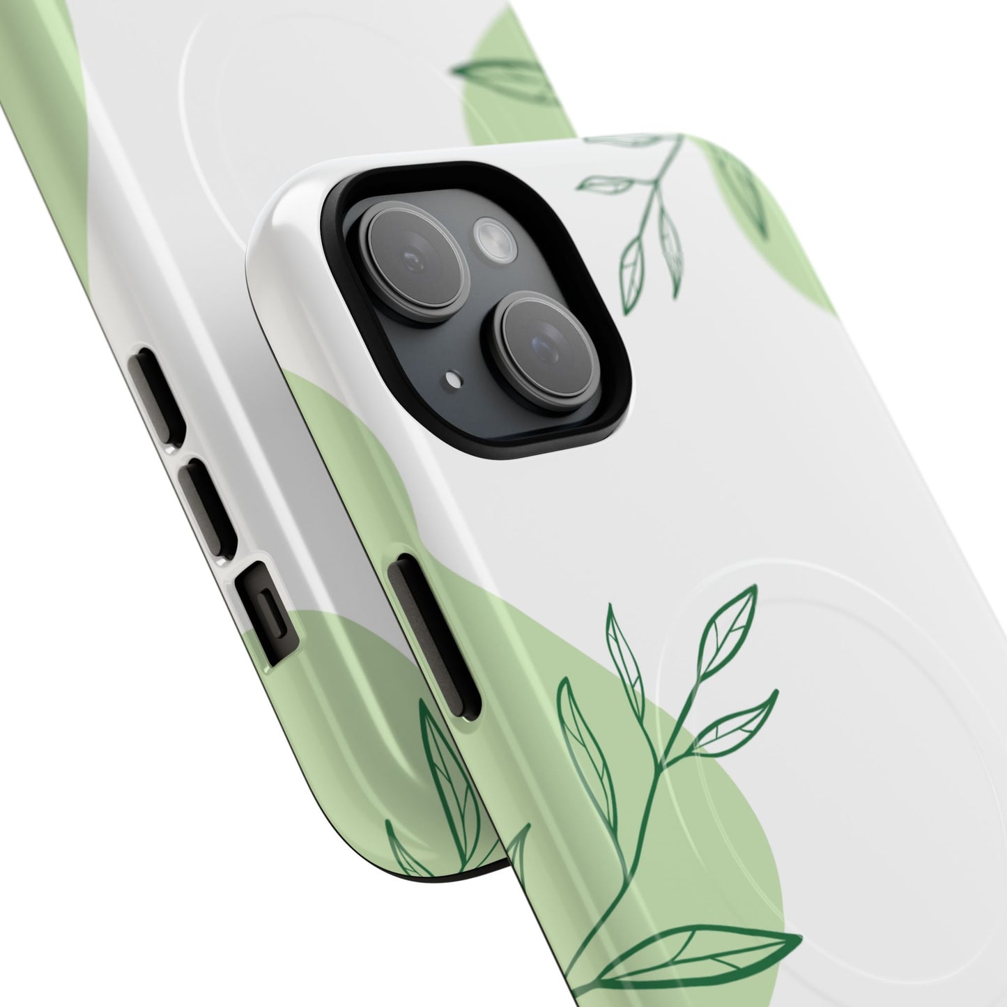 Stylish Tough iPhone Magnetic Cases with Leaf Design, iPhone Protection Cases, Greenery iPhone Covers, Eco-Friendly iPhone Accessories, Gift for Her.