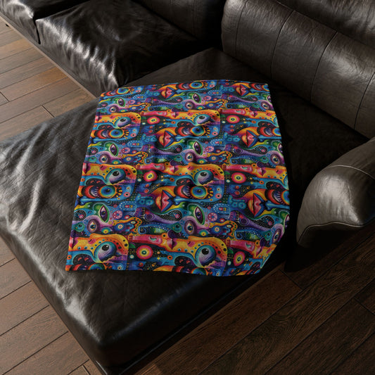 Psychedelic Visions Soft Minky Blanket