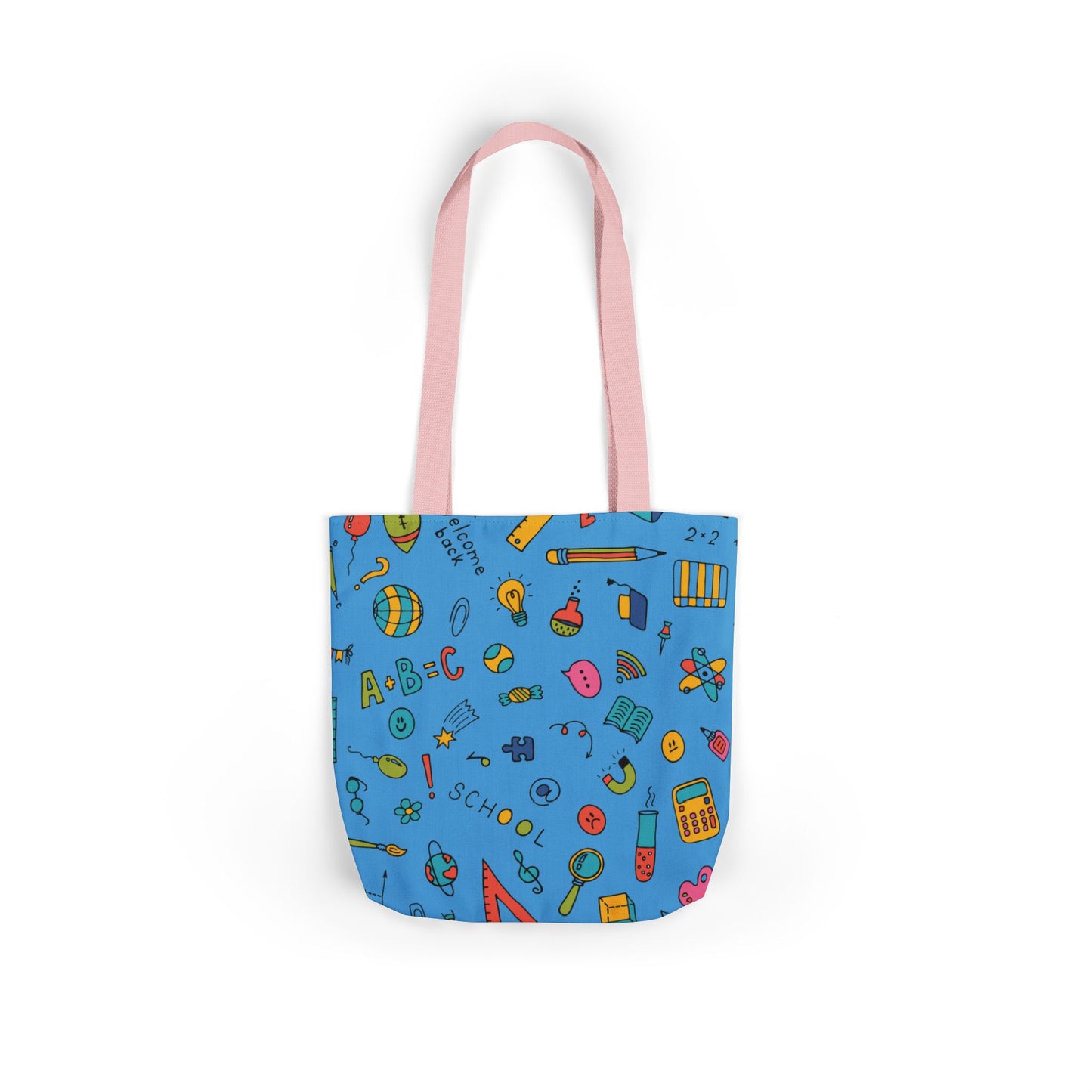 Personalized Classroom Couture Composition Book Inspired Canvas Tote Bag with Colorful Straps, Cute School Bag, Eco-Friendly Tote, Back to School Shopping Bag, Teacher Gift Idea