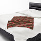 Personalized Name Velveteen Plush Blanket — Brown Retro Script Pattern Cozy Throw, Gift for Her, Gift for Him.