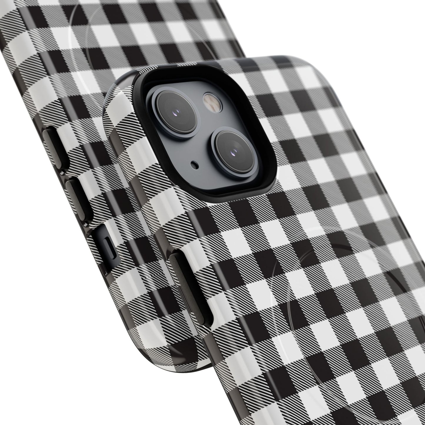 Black and White Gingham Phone Case, Tough Magnetic Cases, Stylish Phone Cover, Gift for Her, Trendy Phone Accessory, Checkered Print