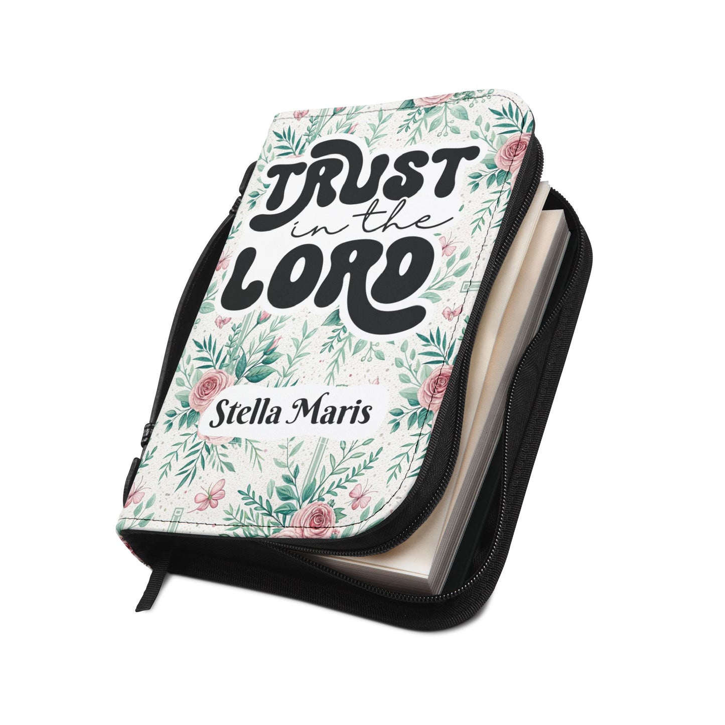 Floral Christian Bible Cover - Personalized with Name, Inspirational Gift for Baptism, Confirmation, or Any Religious Occasion