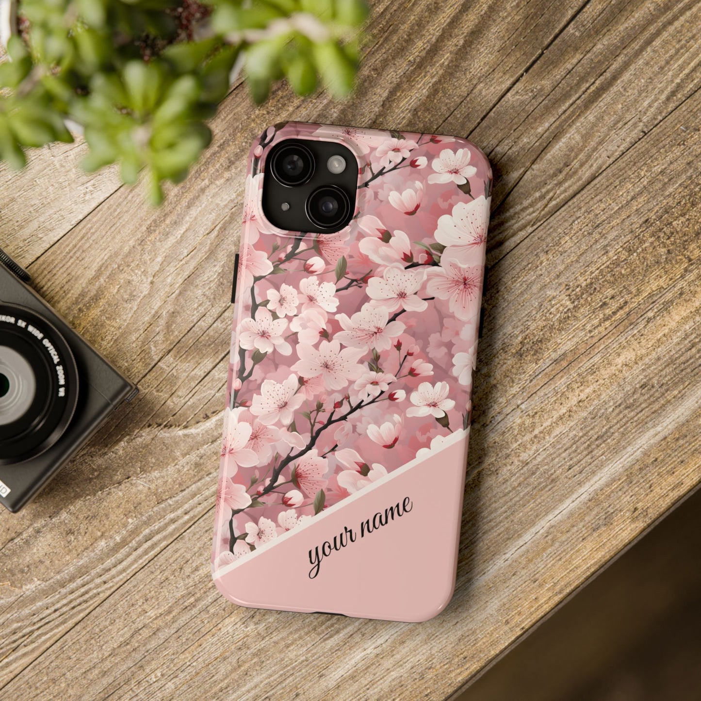 Personalized Cherry Blossom iPhone and Samsung Tough Phone Cases