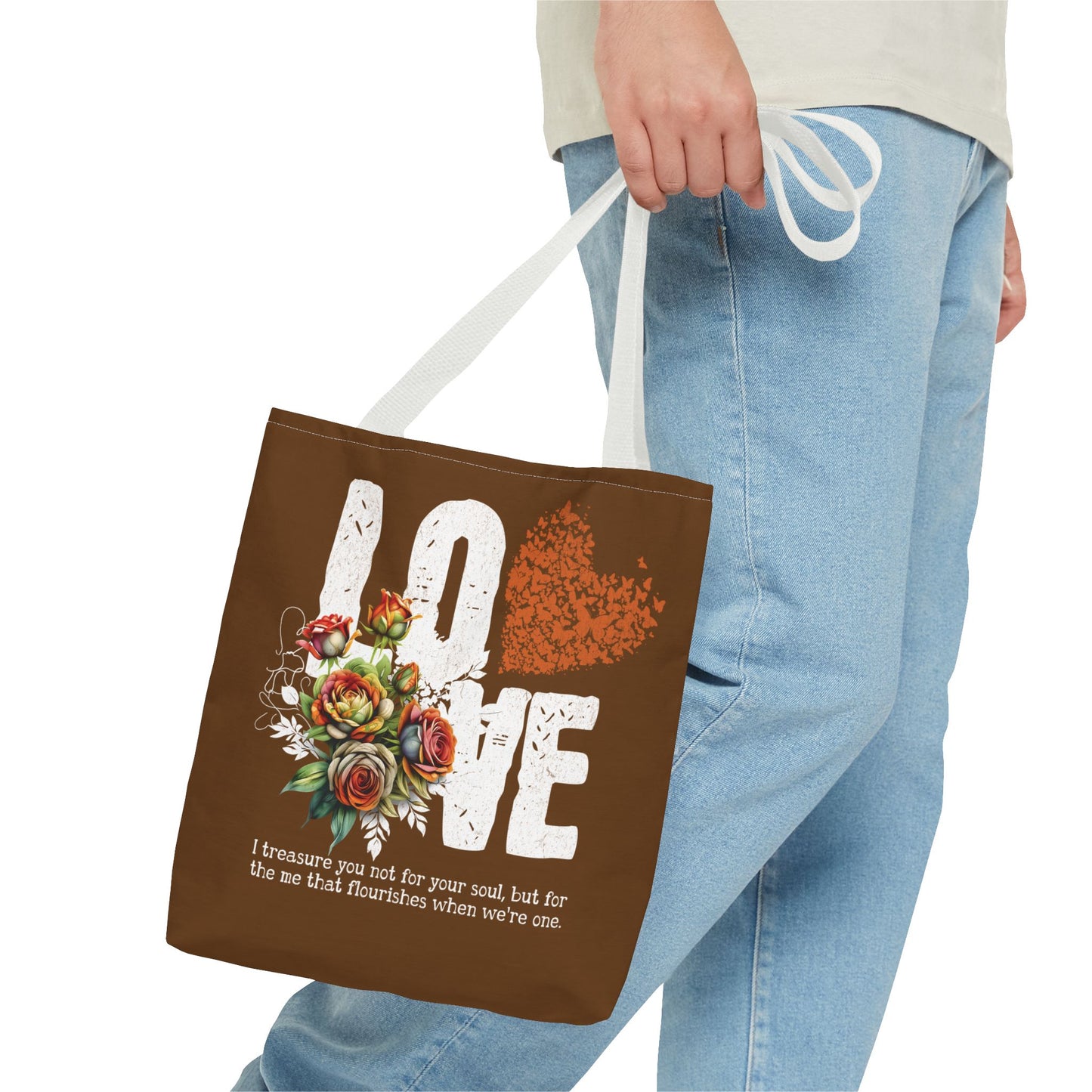 LOVE Always Brown Tote Bag.