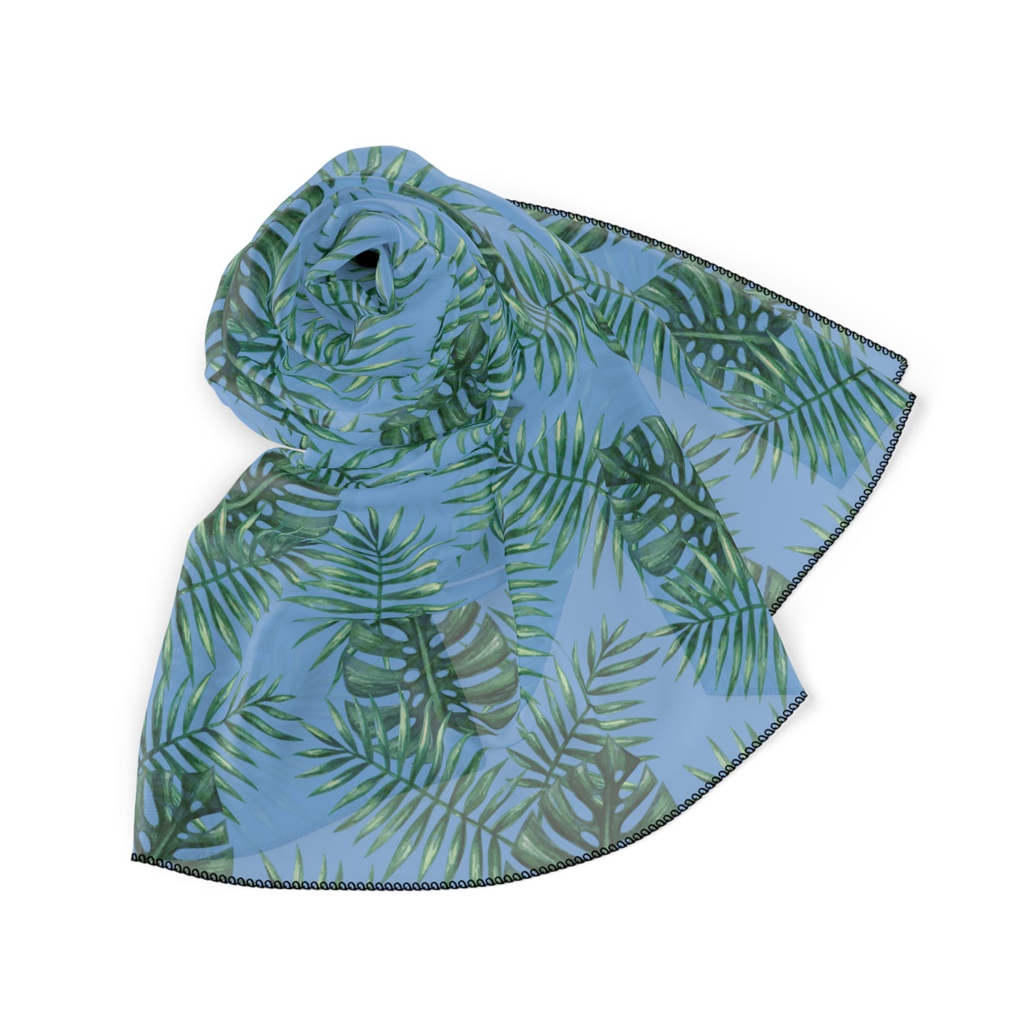 Blue Tropical Bliss Poly Scarf