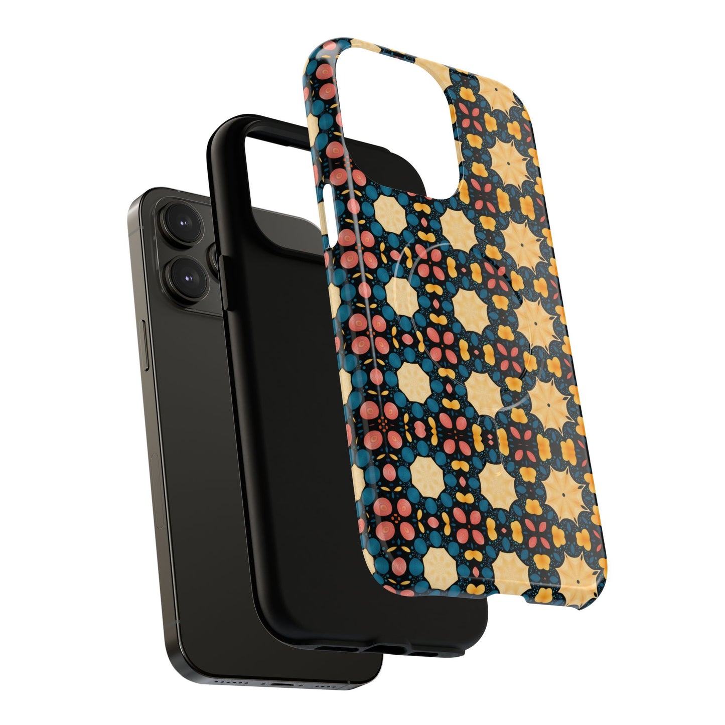 Celestial Spice Tiling Colorful Tough Magnetic iPhone Case, Unique iPhone Cover, Artistic Mobile Shell, Durable Design Accessory, Trendy Gift Idea, MagSafe® iPhone Case.