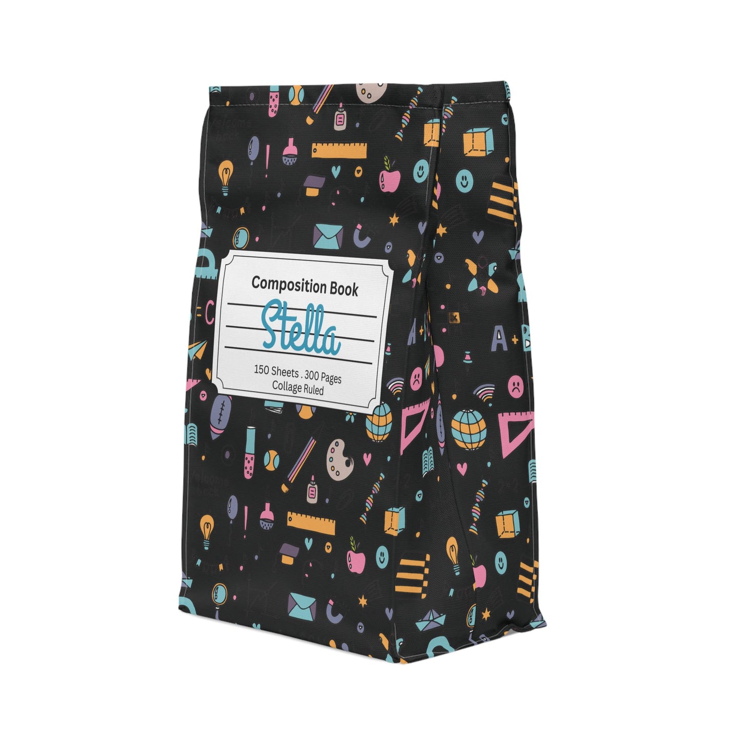 Custom Chalkboard Chic Composition Book Inspired Stylish Polyester Lunch Box for Kids - Perfect for School, Picnics, or Snacks | Personalized ABC Design, Back to School, Family [...]