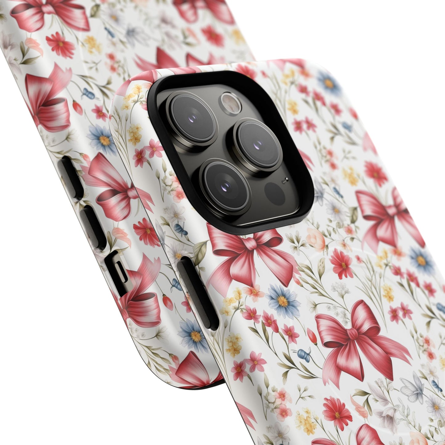 Personalized Rosette Coquette Floral Phone Case - Tough MagSafe® Magnetic Cases, Protective Cover, Stylish Tech Accessory, Gifts for Her