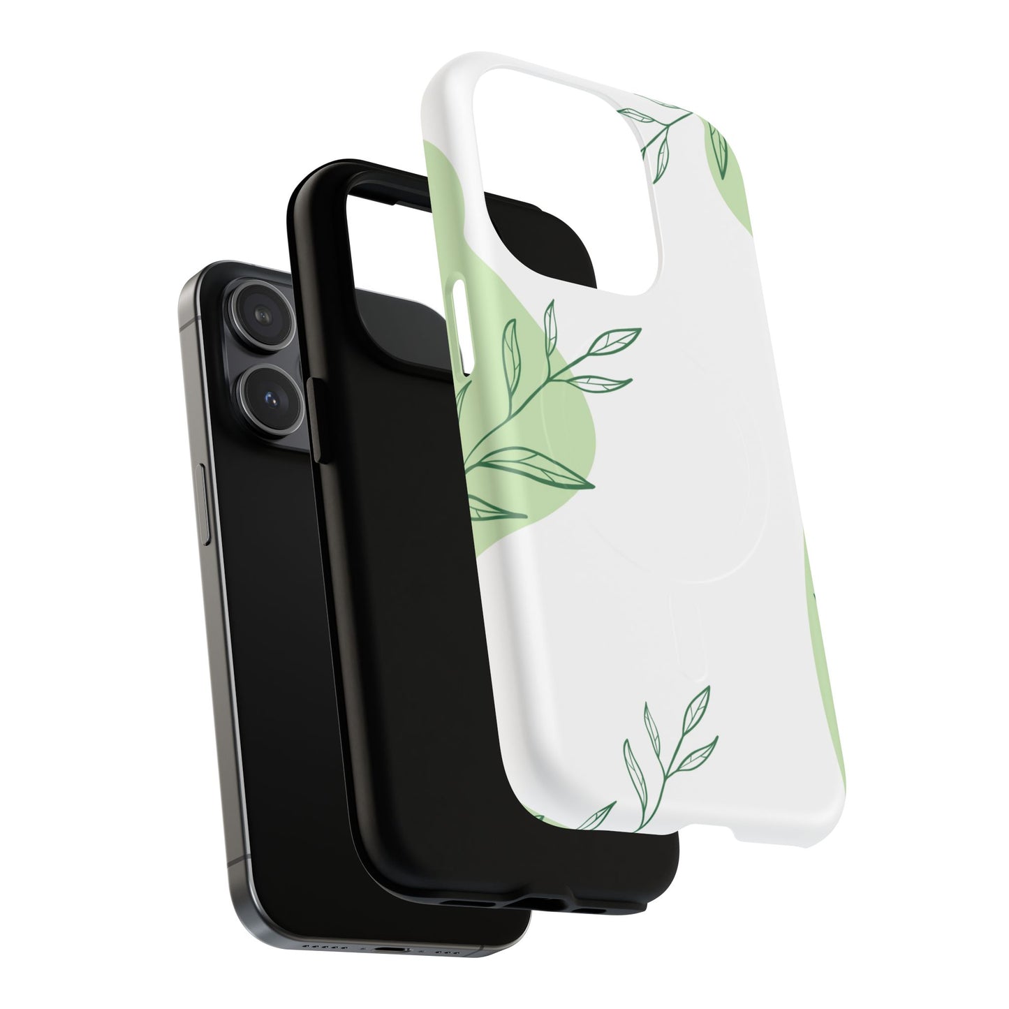 Stylish Tough iPhone Magnetic Cases with Leaf Design, iPhone Protection Cases, Greenery iPhone Covers, Eco-Friendly iPhone Accessories, Gift for Her.