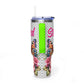 40oz Floral Butterfly Tumbler — Personalized "Name and Affirmation" Vacuum Insulated Cup