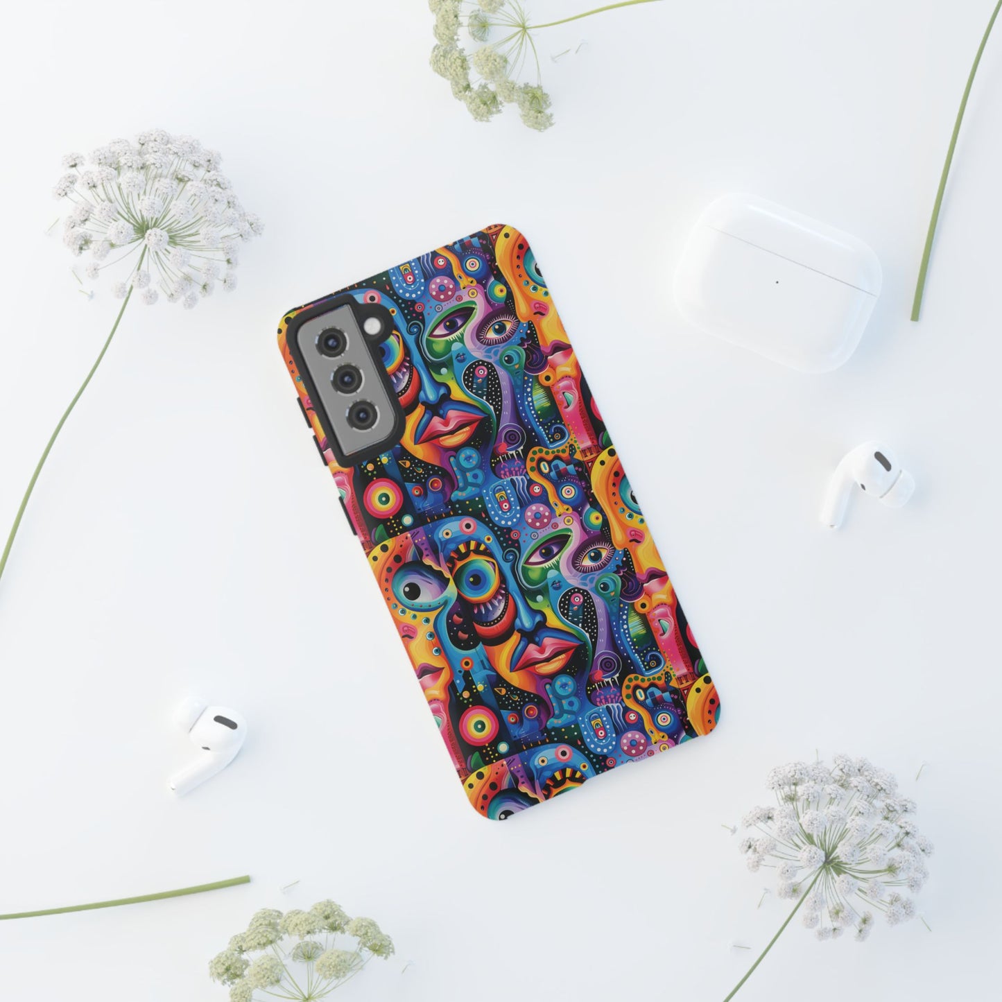 Psychedelic Visions Vibrant Samsung, iPhone and Google Pixel Phone Cases - Colorful Artistic Design
