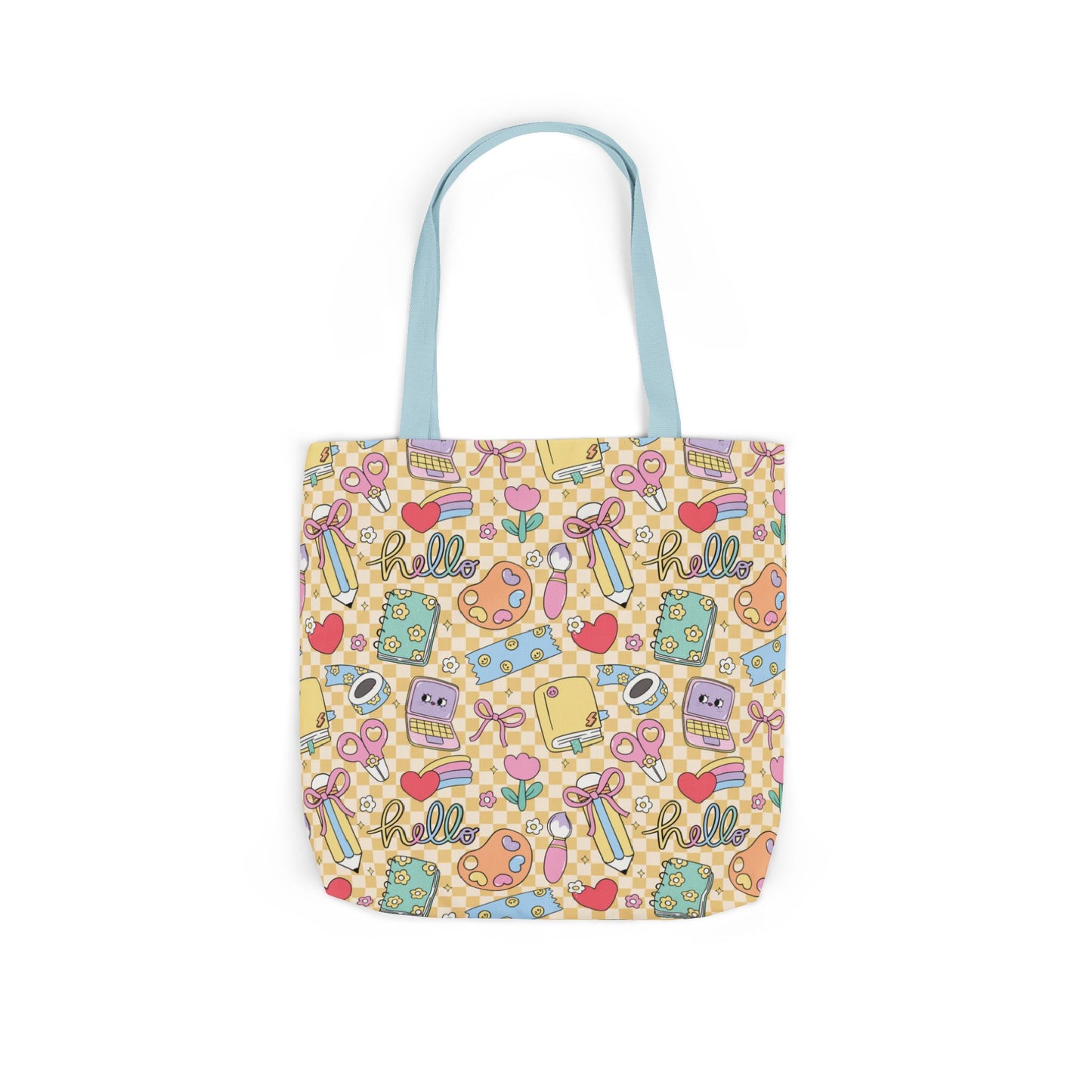 Personalized Doodle Daydream Composition Book Inspired Canvas Tote Bag with Colorful Straps, Cute School Bag, Eco-Friendly Tote, Back to School Shopping Bag, Teacher Gift Idea