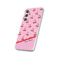 Personalized Cherry Blossom Dreams Flexi Case — Pink Retro Cherry iPhone® 7/8, 11, 12, 13, 14, 15, 16, 17, X/XS, SE, XR, Mini, Pro, Pro Max, Plus Cases.