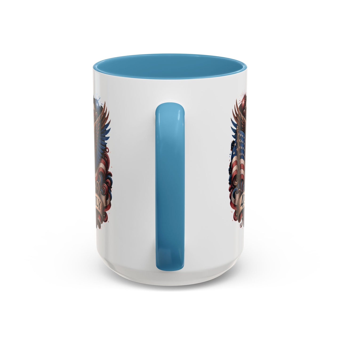 4th of July Eagle Coffee Mug — Patriotic American Flag Accent Mug (11/15oz)