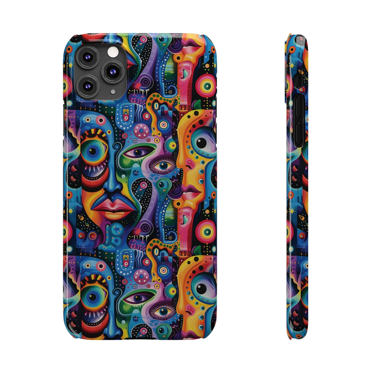 Psychedelic Visions Slim iPhone Case - Vibrant Design for Artistic Souls