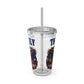 Patriotic Eagle 16oz Tumbler with Straw — "Happy 4th of July" USA Design