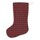 Personalized Buffalo Plaid Santa Stocking – Green Wreath with Name