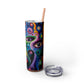 Psychedelic Visions Skinny Tumbler with Straw, 20oz