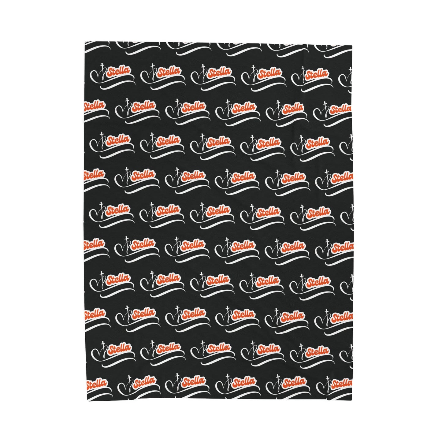 Personalized Name Velveteen Plush Blanket — Retro Script Pattern Cozy Throw