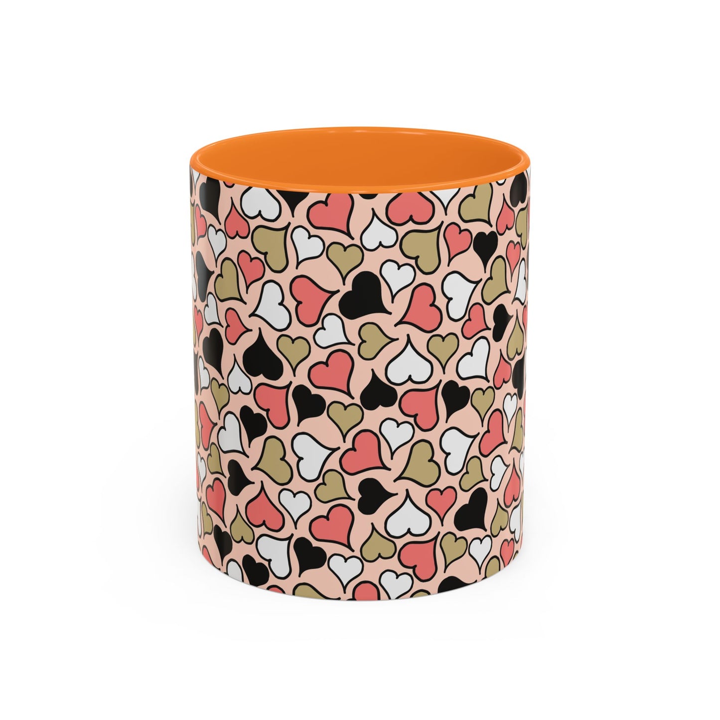 Heart Patterned Coffee Mug - Colorful Love Design, Perfect for Gifts & Celebrations