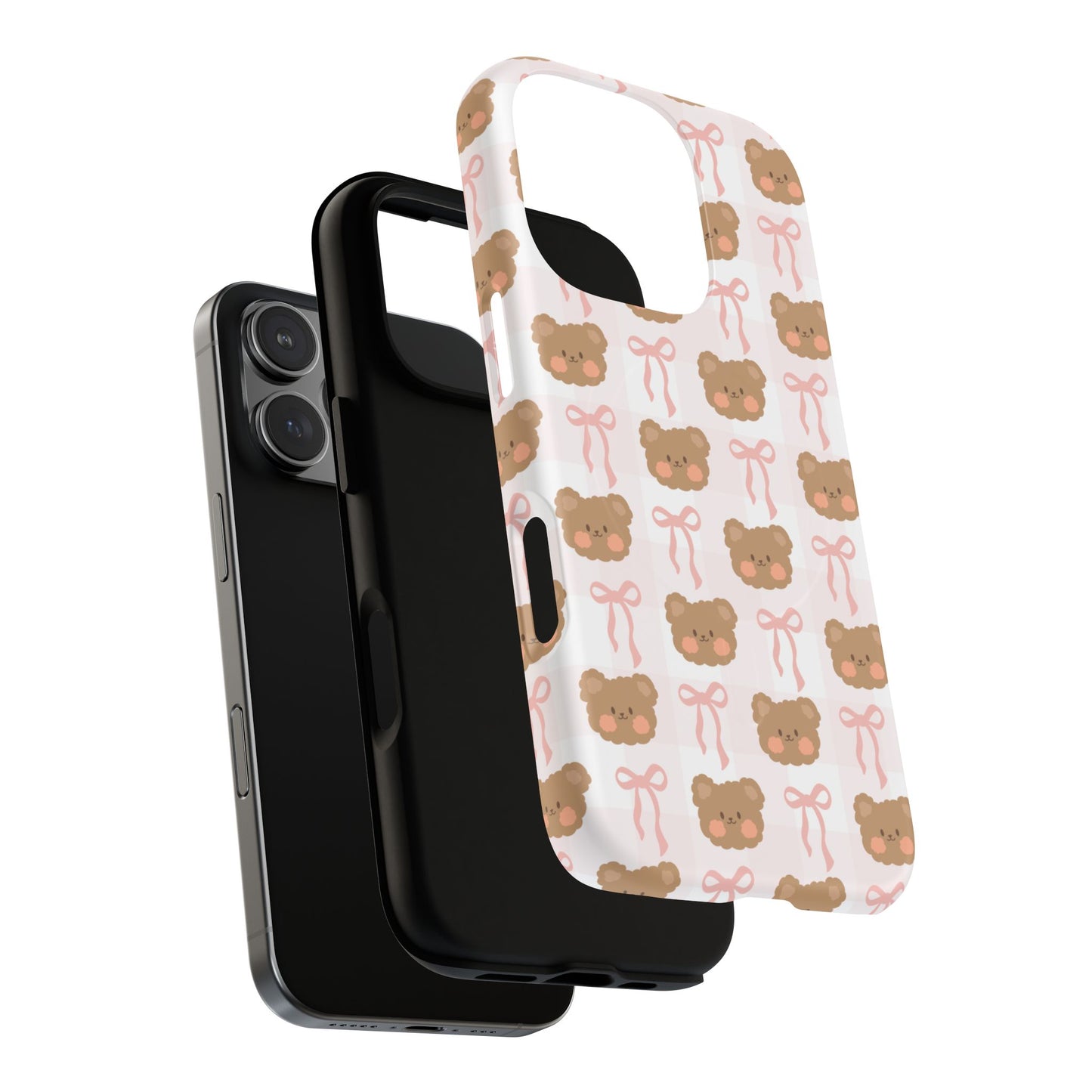 Cute Bear Pattern Magnetic Phone Case, Durable Animal Design, Gift for Kids, Trendy Case for iPhone, Cute Phone Accessory