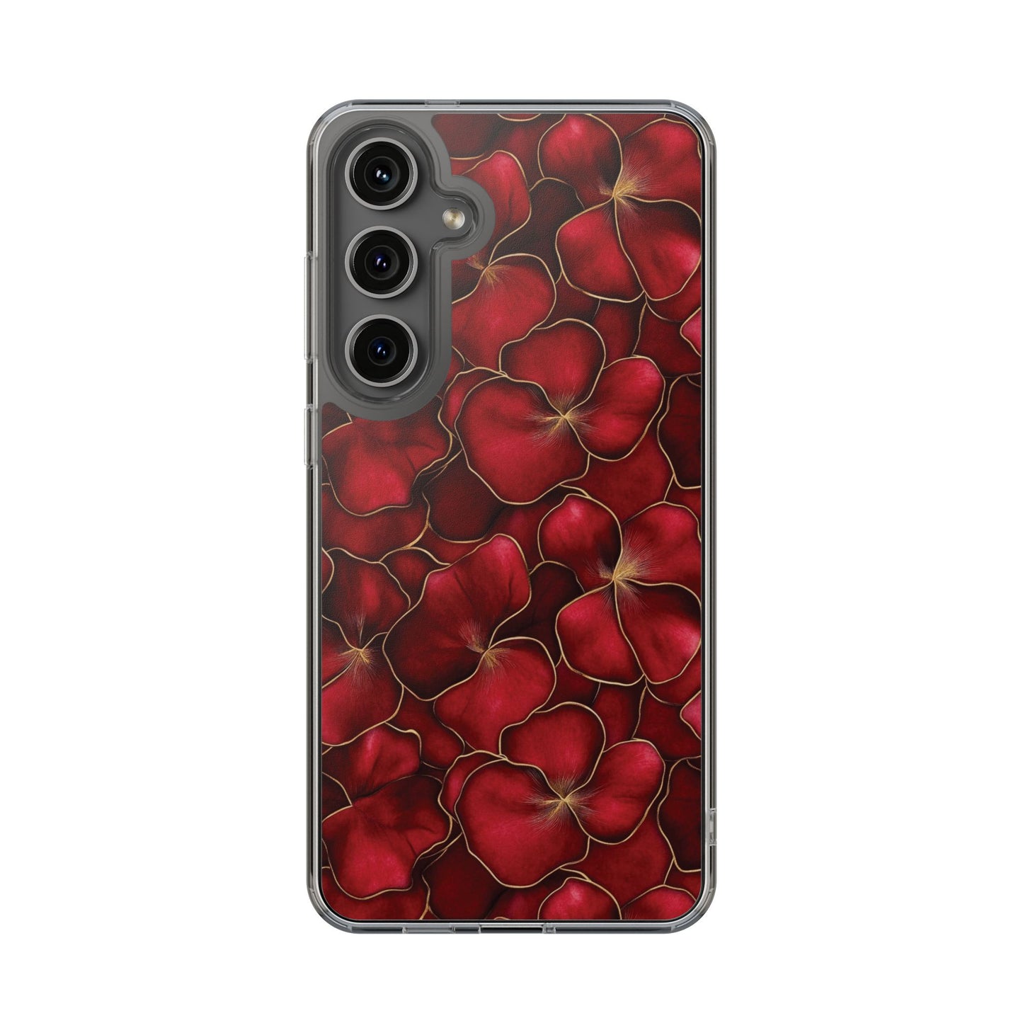 Velvet Petal Noir Floral Petal Clear Impact-Resistant iPhone and Samsung Case.