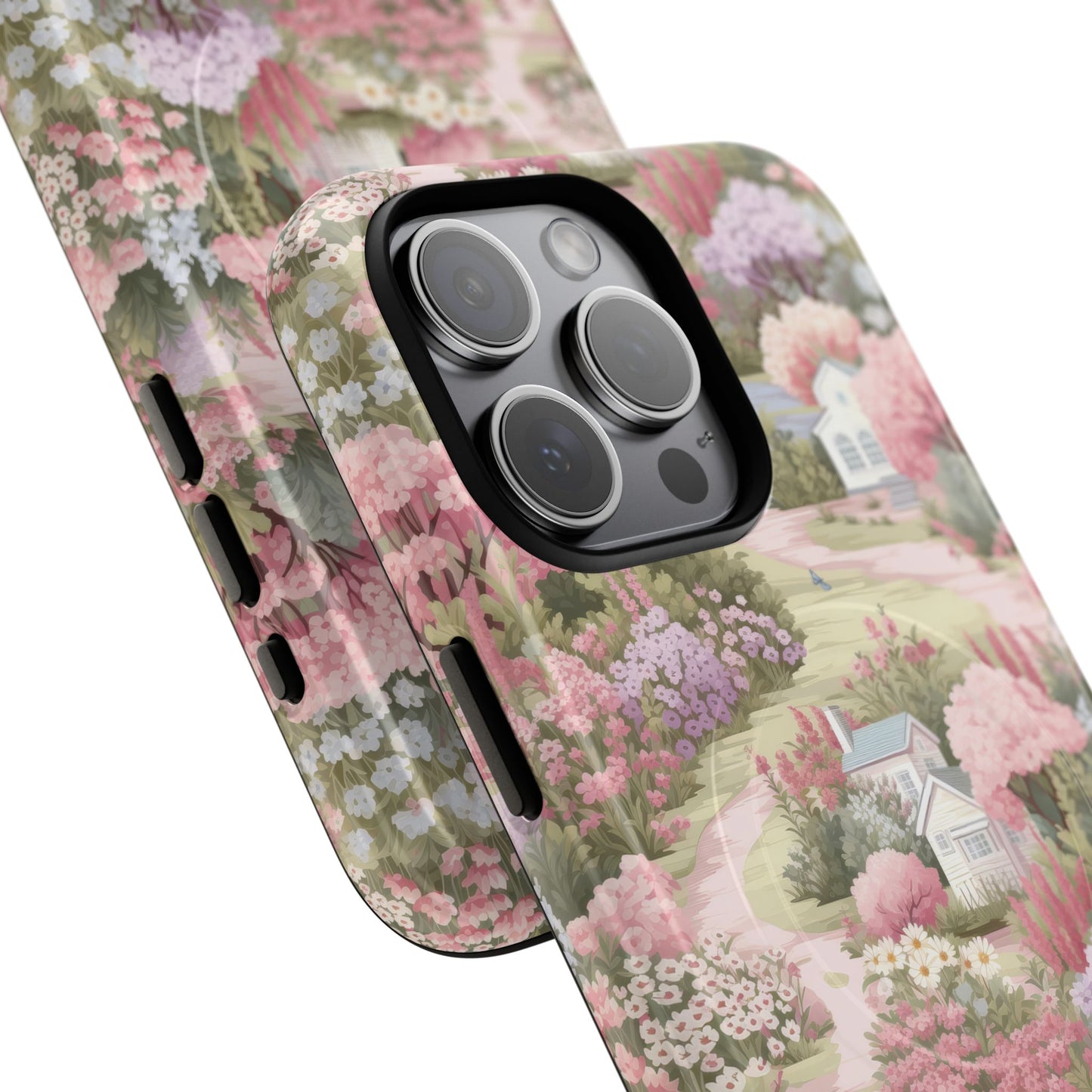 Whispers of Spring Lane Tough iPhone Magnetic Case, Floral iPhone Protection, Gift for Nature Lovers, Spring Accents, Durable Design, Customizable iPhone Cases