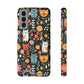 Whimsical Feline Garden iPhone and Samsung Case With Card Holder