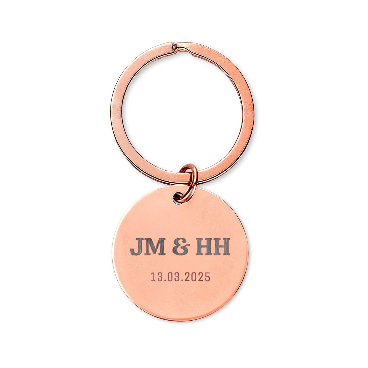 Engraved Round Stainless Steel Keychain – Personalized 'You Hold the Key to My Heart' Couples Gift