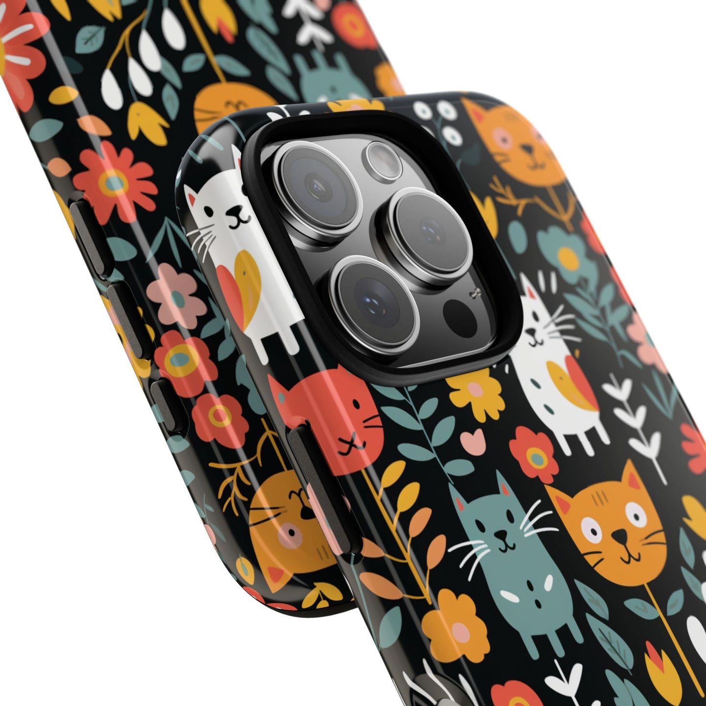 Whimsical Feline Garden iPhone, Samsung or Google Pixel Tough Cases