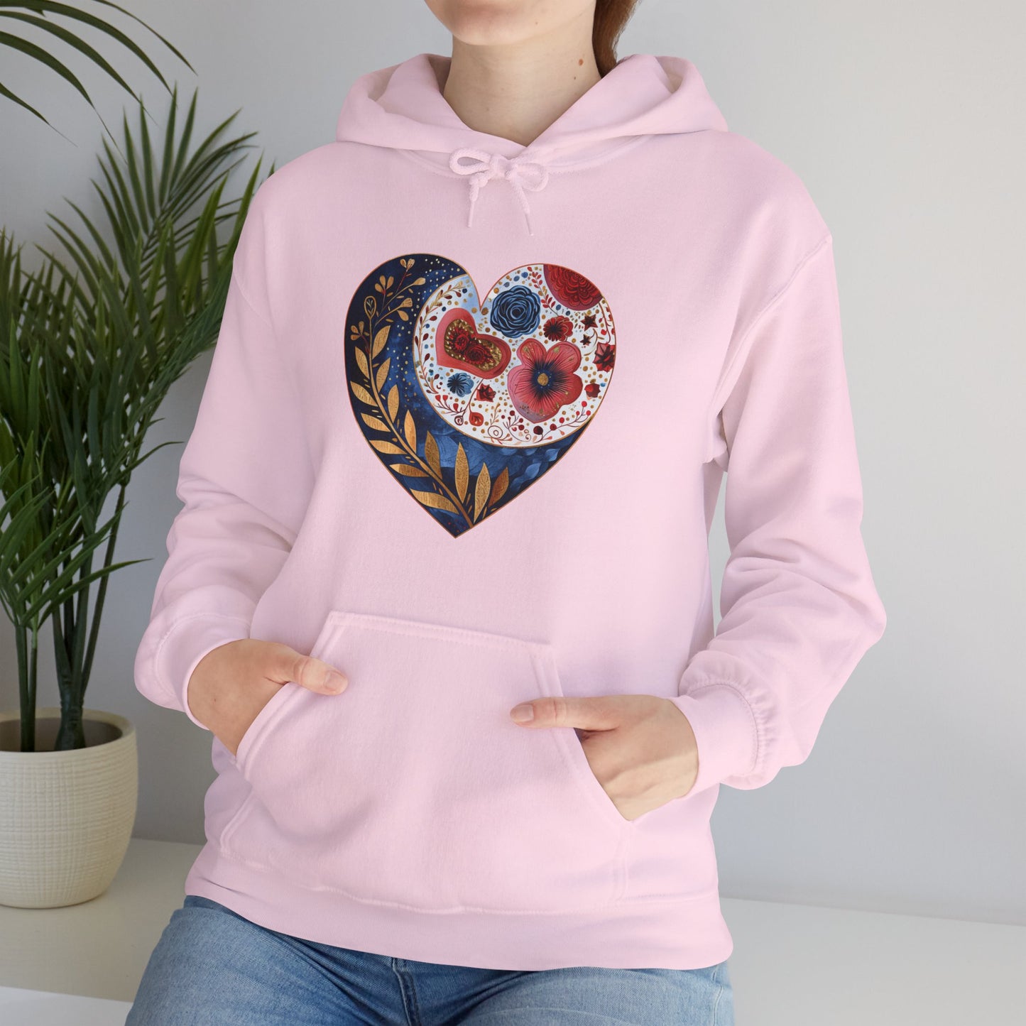 Floral Heart Unisex Heavy Blend™ Hooded Sweatshirt