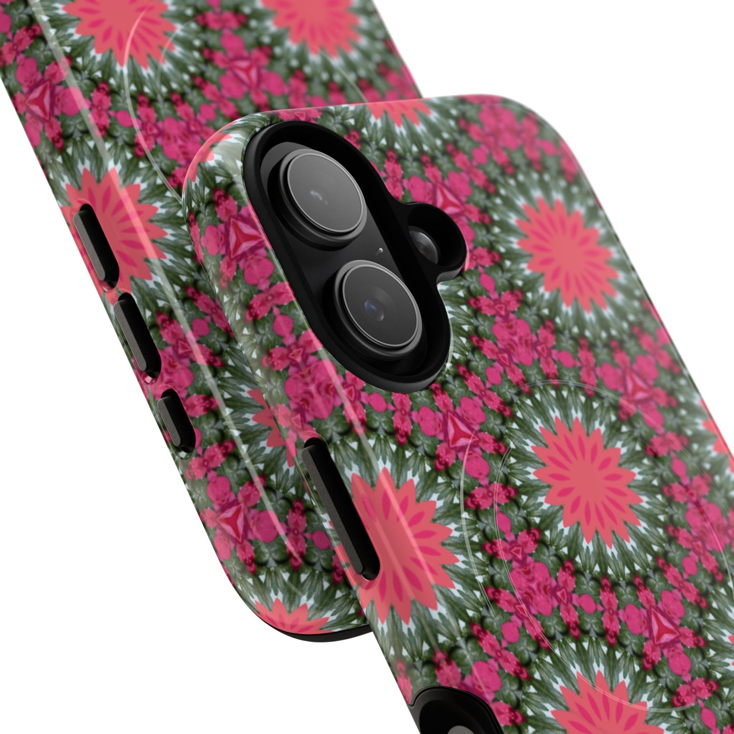 Floral KaleidoBloom iPhone Case, Tough Magnetic Cases, Floral iPhone Cover, Stylish Tech Accessory, Durable Design, Vibrant Gift Idea