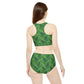 Green Tropical Bliss Sporty Bikini Set (AOP)