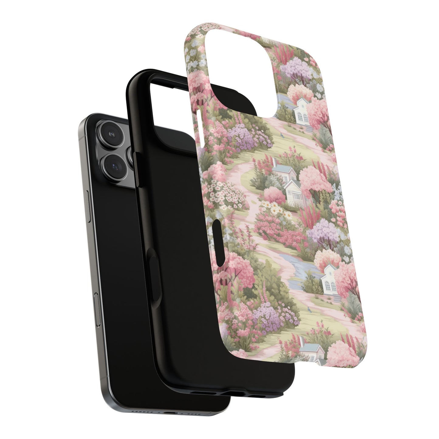 Whispers of Spring Lane Tough iPhone Magnetic Case, Floral iPhone Protection, Gift for Nature Lovers, Spring Accents, Durable Design, Customizable iPhone Cases