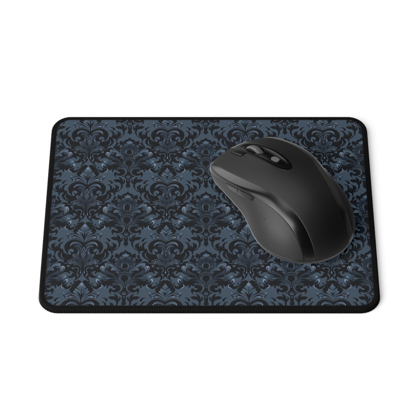 Opulent Dusk  Elegant Non-Slip Gaming Mouse Pad - Stylish Black Damask Design.