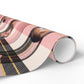 Personalized Image Plaid Wrapping Paper Roll — Pink Tartan Gift Wrap
