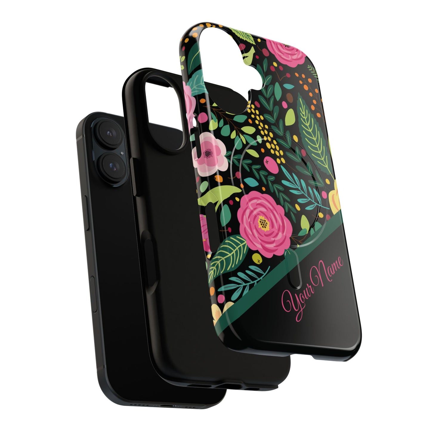 Personalized Floral Fantasy Tough Magnetic iPhone Cases- a Gift for Gardeners, Mother's Day, Birthday Gift, Anniversary Gift, Presents